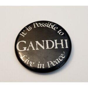 Gandhi It Is Possible To Live In Peace Pinback Button Pin